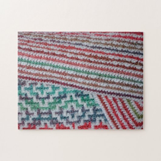 Farbenfrohe Crochet-Muster Puzzle (Horizontal)