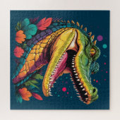 Farbenfrohe Crocodile Portrait Puzzle (Horizontal)