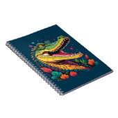 Farbenfrohe Crocodile Portrait Puzzle Notizblock (Rechte Seite)