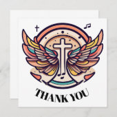 Farbenfrohe Cross Agnel Wings Freude Dankeskarte (Vorne/Hinten)