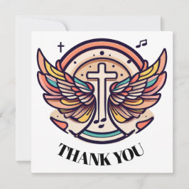 Farbenfrohe Cross Agnel Wings Freude Dankeskarte