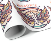 Farbenfrohe Cross Agnel Wings Freude Geschenkpapier (Rolleneckpunkt)