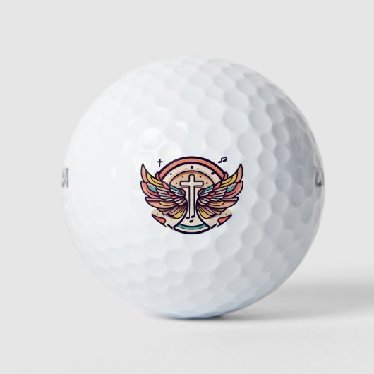 Farbenfrohe Cross Agnel Wings Freude Golfball (Vorderseite)