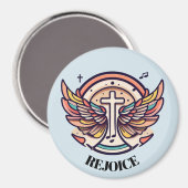 Farbenfrohe Cross Agnel Wings Freude Magnet (Vorderseite/Rückseite)