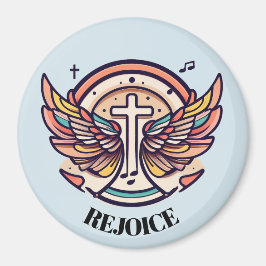 Farbenfrohe Cross Agnel Wings Freude Magnet