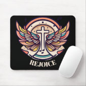 Farbenfrohe Cross Agnel Wings Freude Mousepad (Mit Mouse)