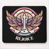 Farbenfrohe Cross Agnel Wings Freude Mousepad (Vorne)