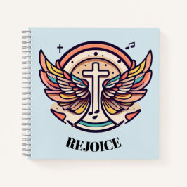 Farbenfrohe Cross Agnel Wings Freude Notizblock