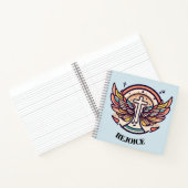 Farbenfrohe Cross Agnel Wings Freude Notizblock (Innenseite)