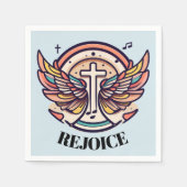 Farbenfrohe Cross Agnel Wings Freude Serviette (Vorderseite)