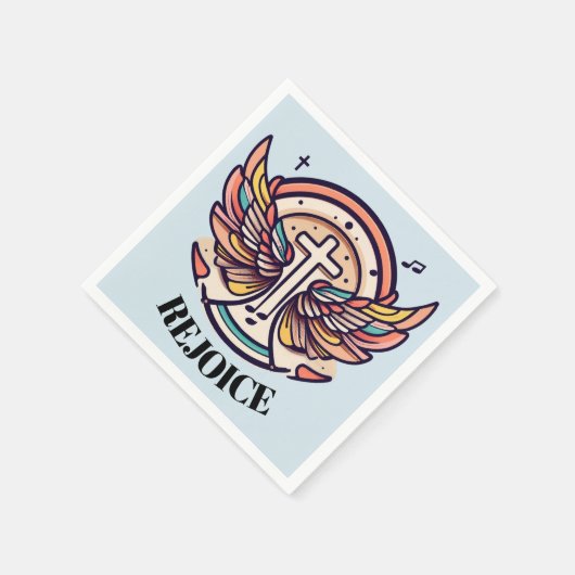 Farbenfrohe Cross Agnel Wings Freude Serviette (Ecke)