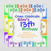 Farbenfrohe Crossen Christlicher Pop Kunst, Dichtu Einladung (Vorne/Hinten)