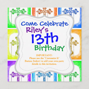 Farbenfrohe Crossen Christlicher Pop Kunst, Dichtu Einladung