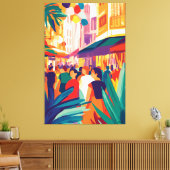 Farbenfrohe Crowdstraße im fauvistischen Stil Leinwanddruck (Insitu (Wohnzimmer))