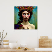 Farbenfrohe Crownely Lonely Princess Poster (Küche)