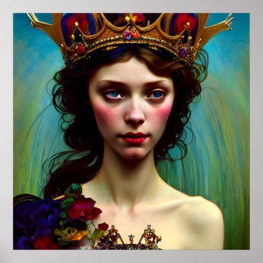 Farbenfrohe Crownely Lonely Princess Poster (Vorne)