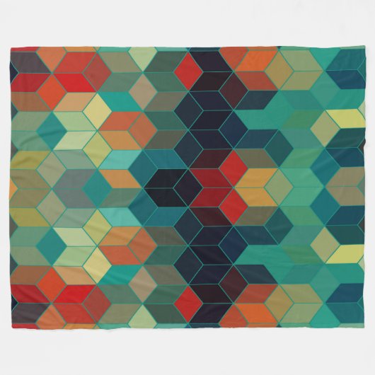 Farbenfrohe Cubes Muster Modernes Muster Fleecedecke (Vorderseite (Horizontal))