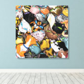 Farbenfrohe Cuddling Cats Umarmung Canvas Print - Leinwanddruck (Insitu (Holzboden))