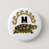 Farbenfrohe Cumberland Slide Turtle Monogram Button (Vorderseite)