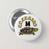 Farbenfrohe Cumberland Slide Turtle Monogram Button (Vorne & Hinten)
