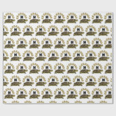 Farbenfrohe Cumberland Slide Turtle Monogram Geschenkpapier (Flach)