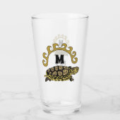 Farbenfrohe Cumberland Slide Turtle Monogram Glas (Rückseite)