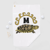 Farbenfrohe Cumberland Slide Turtle Monogram Golfhandtuch (Insitu)