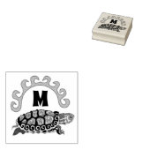 Farbenfrohe Cumberland Slide Turtle Monogram Gummistempel (Stempel)