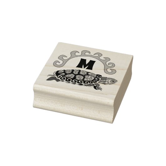 Farbenfrohe Cumberland Slide Turtle Monogram Gummistempel (Stempel)