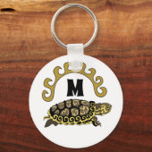 Farbenfrohe Cumberland Slide Turtle Monogram Schlüsselanhänger (Vorderseite)