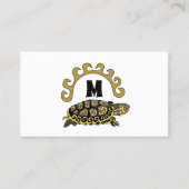 Farbenfrohe Cumberland Slide Turtle Monogram Visitenkarte (Vorderseite)