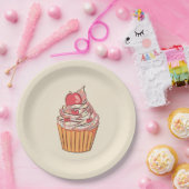 Farbenfrohe Cupcake Work Meilenstein Feier Pappteller (Party)