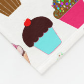 Farbenfrohe Cupcakes Fleecedecke (Ecke)