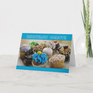 Farbenfrohe Cupcakes Geburtstagsparty Einladung