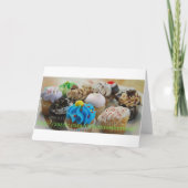 Farbenfrohe Cupcakes Geburtstagsparty Einladung (Rückseite)