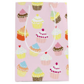 Farbenfrohe Cupcakes-Geschenktasche Mittlere Geschenktüte (Vorderseite)