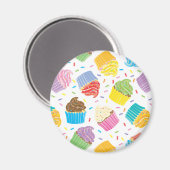 Farbenfrohe Cupcakes Magnet (Vorderseite/Rückseite)