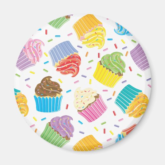 Farbenfrohe Cupcakes Magnet (Vorne)
