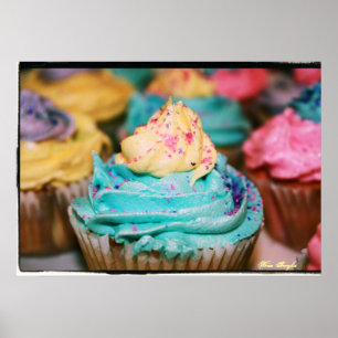 Farbenfrohe Cupcakes Poster