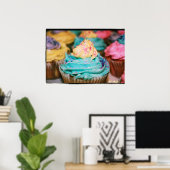 Farbenfrohe Cupcakes Poster (Heimbüro)