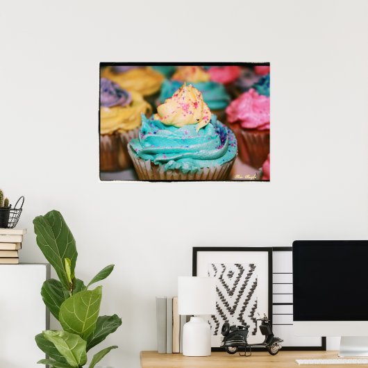 Farbenfrohe Cupcakes Poster (Heimbüro)