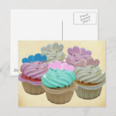 Farbenfrohe Cupcakes Postkarte (Vorne/Hinten)