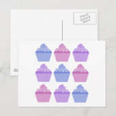 Farbenfrohe Cupcakes Postkarte (Vorne/Hinten)