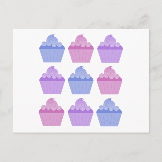 Farbenfrohe Cupcakes Postkarte (Vorderseite)