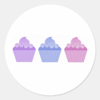 Farbenfrohe Cupcakes Runder Aufkleber