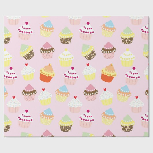 Farbenfrohe Cupcakes Umschlagpapier Geschenkpapier (Flach)