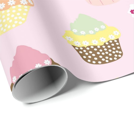 Farbenfrohe Cupcakes Umschlagpapier Geschenkpapier (Rolleneckpunkt)
