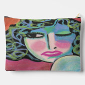 Farbenfrohe Curles Original Abstrakte Kunst Zubehörtasche (Rückseite)