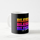 Farbenfrohe Custom BLESSED Kaffeetasse (Vorderseite Links)