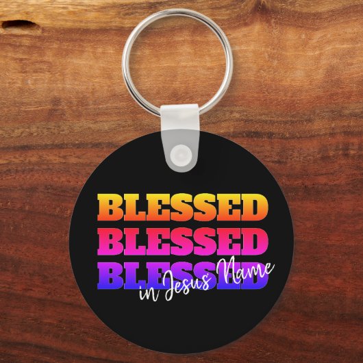 Farbenfrohe Custom BLESSED Schlüsselanhänger (Vorderseite)